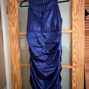 Elegant Blue Sleeveless Dress